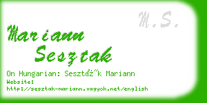 mariann sesztak business card